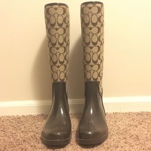 Coach Tristee Lace Up Rain Boots.